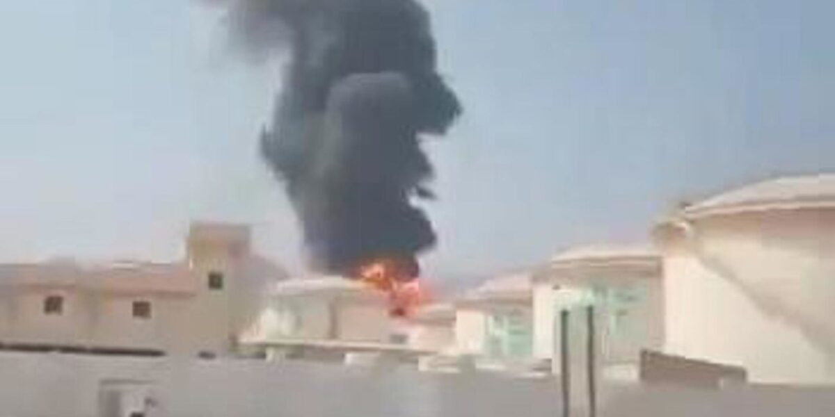 One of the world's largest oil deposits is on fire in the United Arab Emirates.